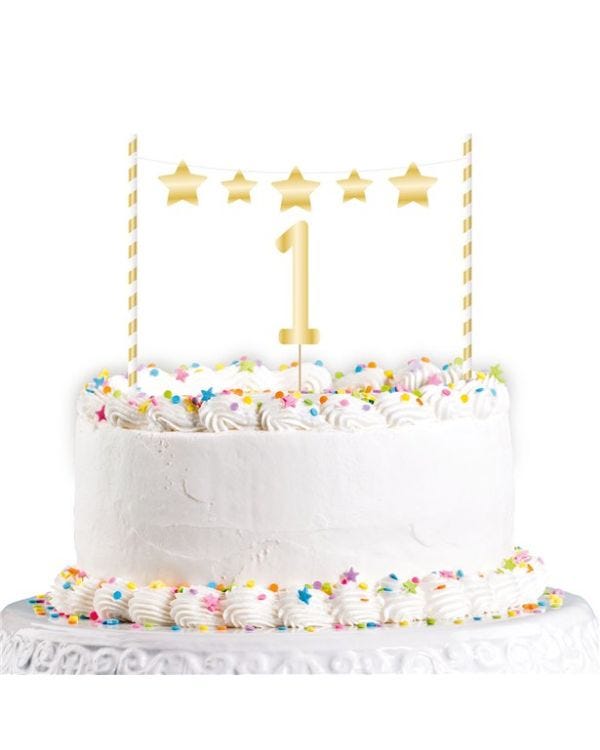 Gold 1st Birthday Cake Topper