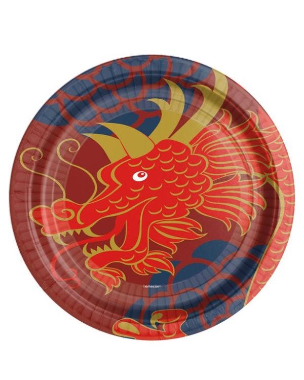 Chinese New Year Paper Plates - 23cm (8pk)