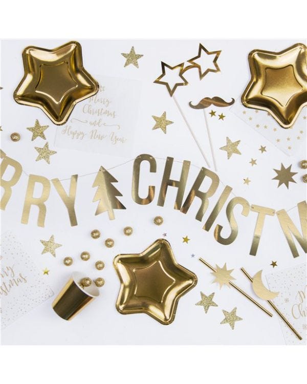 Gold Merry Christmas Banner - 1.5m
