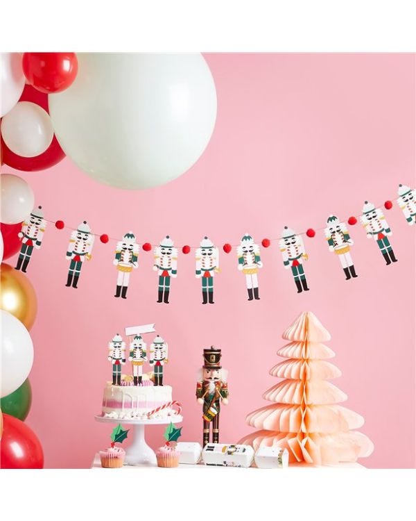 Nutcracker Pom Pom Garland - 2m