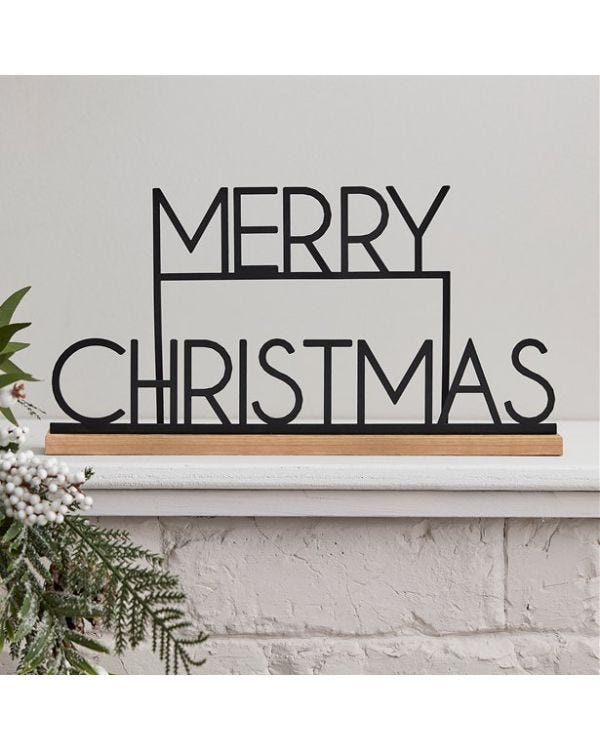 Black Metal Merry Christmas Sign
