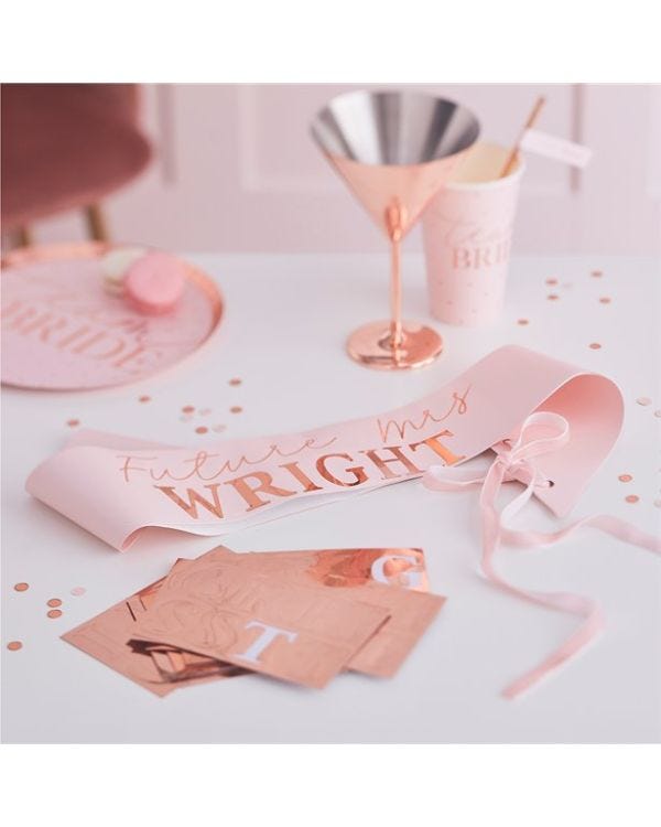 Hen Party Rose Gold Customisable Sash