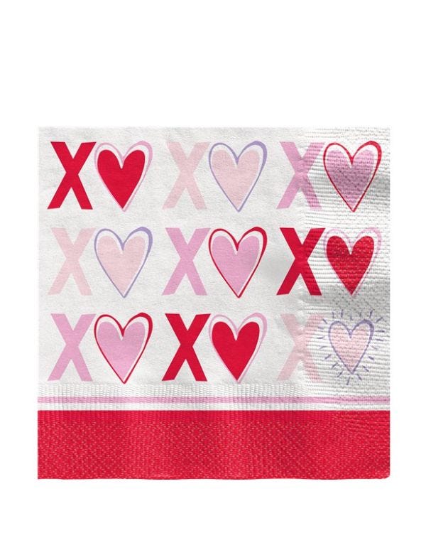 Sparkling Hearts Paper Napkins - 33cm (8pk)