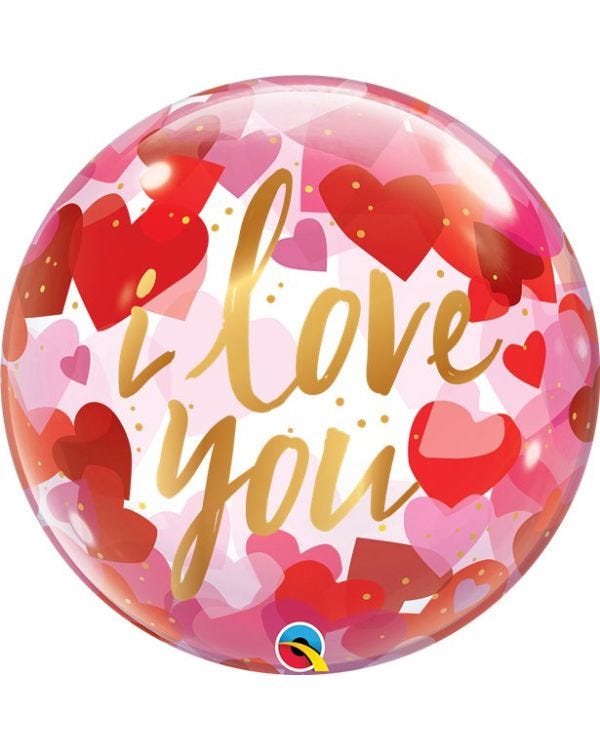I love you Hearts Bubble Balloon - 22&quot;