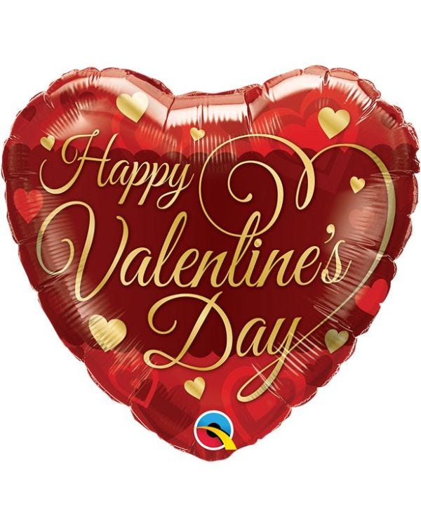Happy Valentine&#039;s Day Classic Script Foil Balloon - 18&quot;