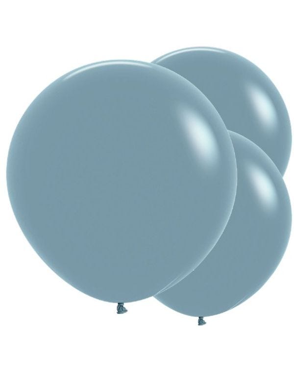 Pastel Dusk Blue Balloons - 24&quot; Latex (3pk)