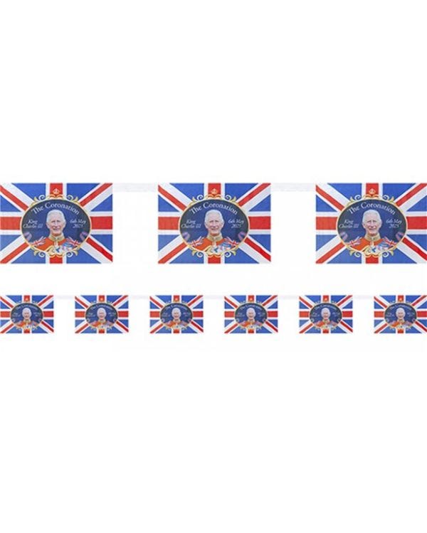 King Charles Coronation Material Bunting - 3.6m