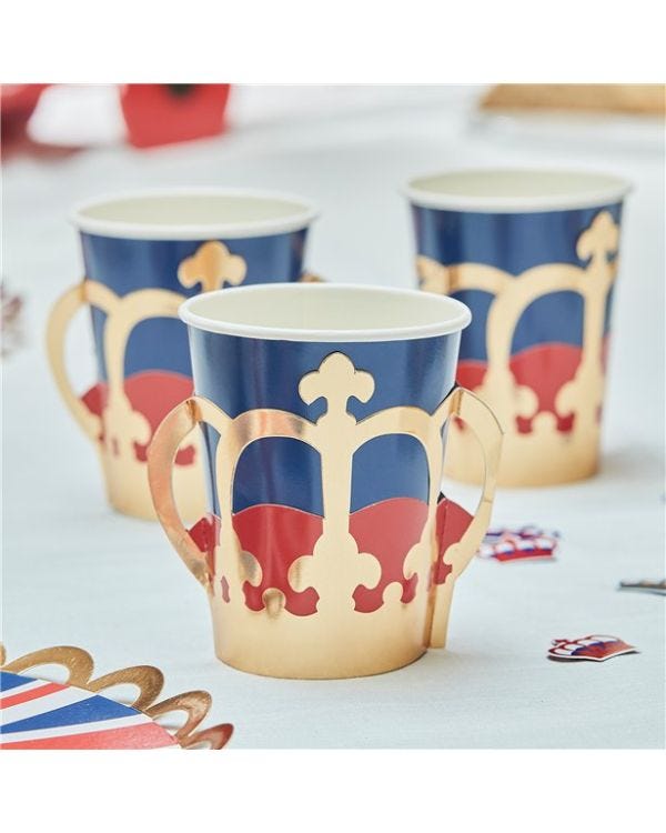 Royal Crown Pop Out Paper Cups - 225ml (8pk)