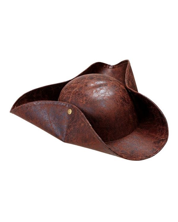 Pirate Tricorn Brown Hat