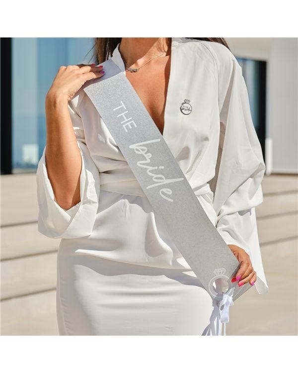 Silver &#039;Bride to Be&#039; Sash
