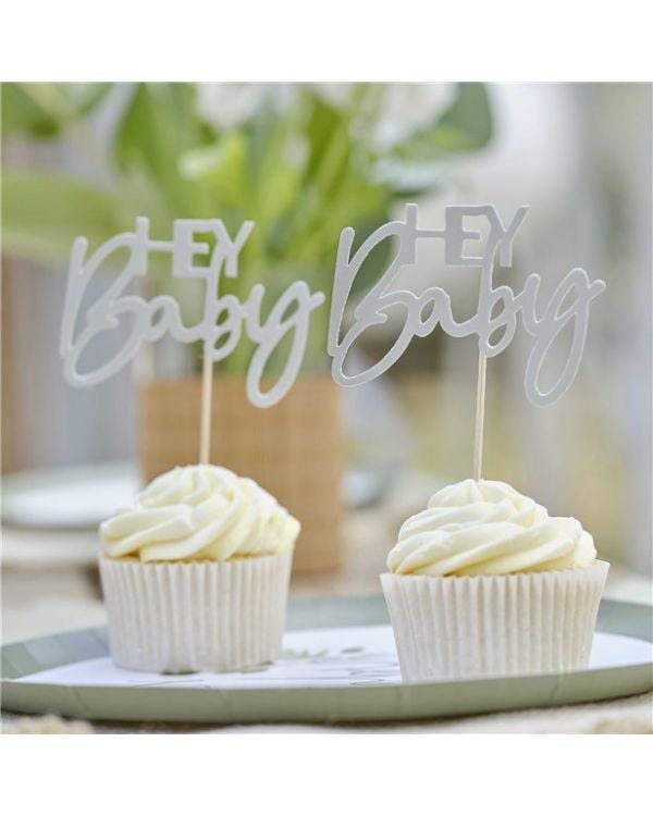 Hey Baby Cupcake Toppers (12pk)