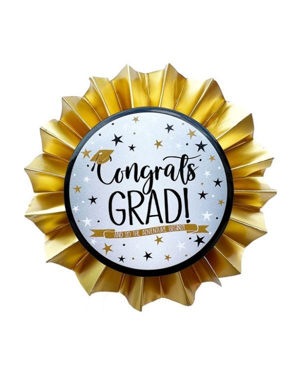 Graduation Paper Rosette Badge - 11cm