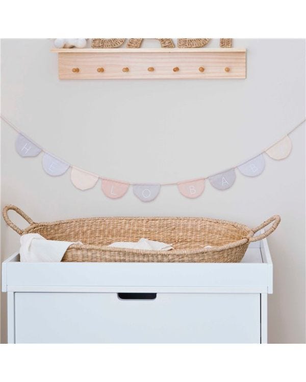 Hello Baby Fabric Bunting - 1.6m
