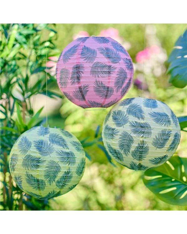 Tiki Tropics Paper Lanterns with Tassels (3pk)