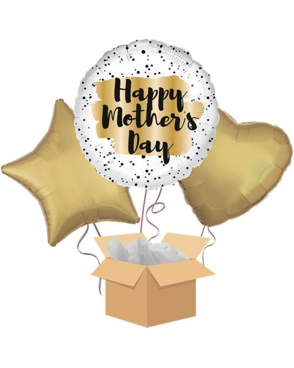 Mother&#039;s Day Gold Spot Balloon Bouquet - Delivered Inflated
