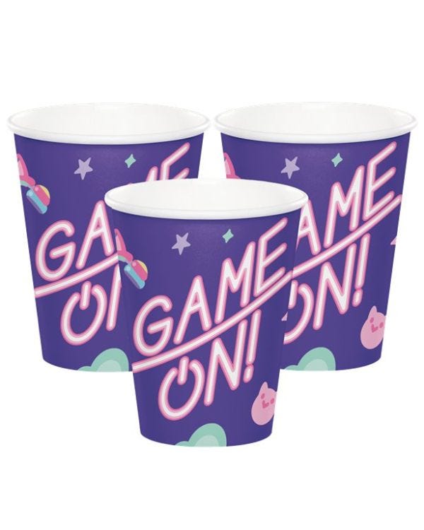 Digital Game Paper Cups - 256ml (8pk)