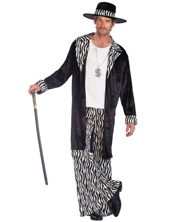Zebra Print Gangster Pimp - Adult Costume