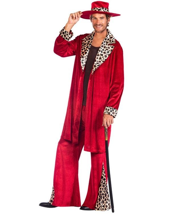 Gangster Pimp Red - Adult Costume