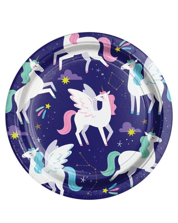 Unicorn Galaxy Paper Plates - 23cm (8pk)