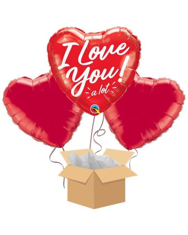 I Love You Balloon Bouquet - Delivered Inflated