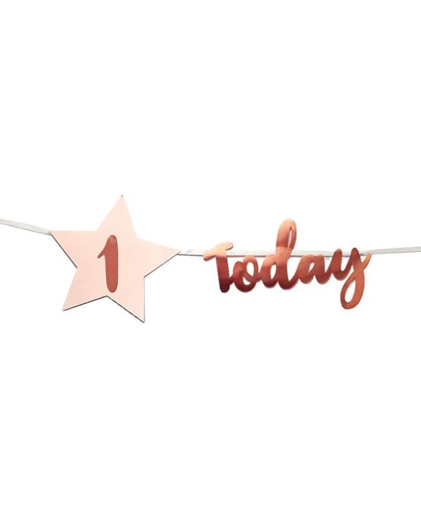 Personalised Blush &amp; Rose Gold &#039;Today&#039; Bunting with Stickers