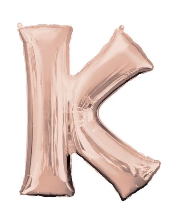 Rose Gold Letter K Balloon - 34 Foil
