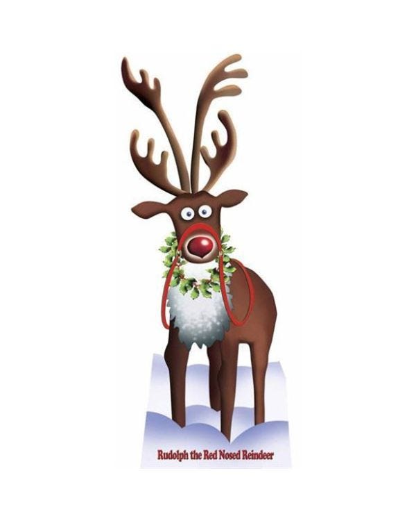 Life Size Rudolph Cardboard Cutout - 183cm x 75cm