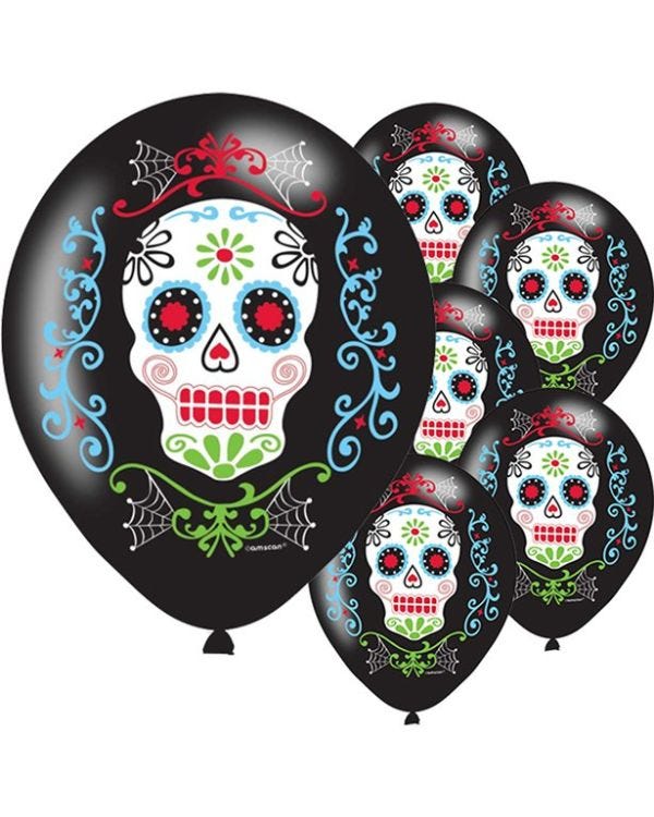 Day of the Dead Balloons - 11&#039;&#039; Latex