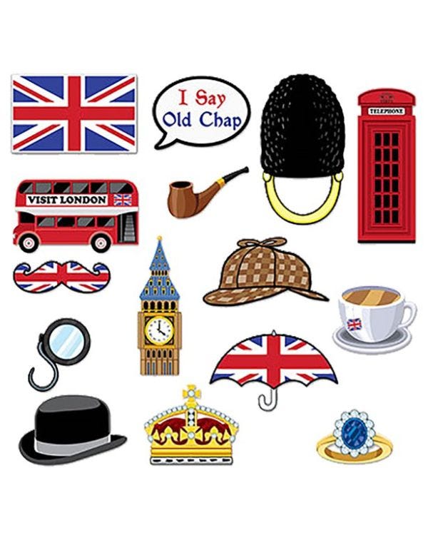 British Photo Booth Props (15pk)