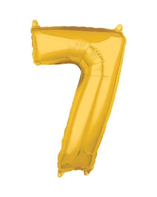 Gold Number 7 Balloon - 26&quot; Foil