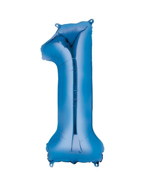 Blue Number 1 Air Filled Balloon - 16&quot; Foil