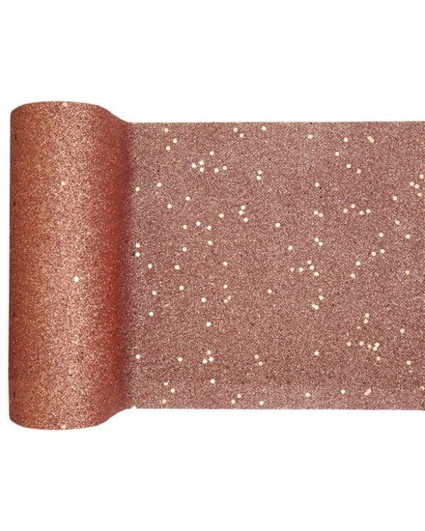 Rose Gold Glitter Table Runner - 5m
