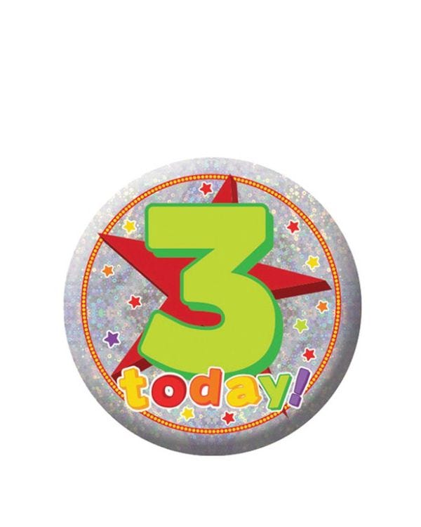 Happy 3rd Birthday Badge - 5.5cm