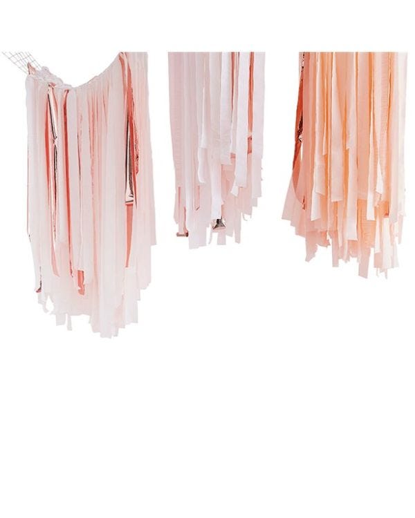 Blush &amp; Rose Gold Streamer Ceiling Decoration
