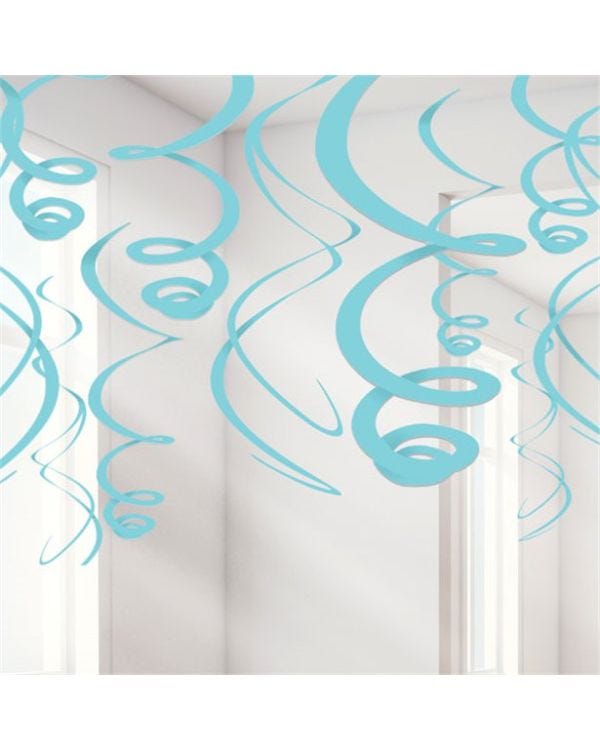 Turquoise Hanging Swirls Decoration - 55cm (12pk)