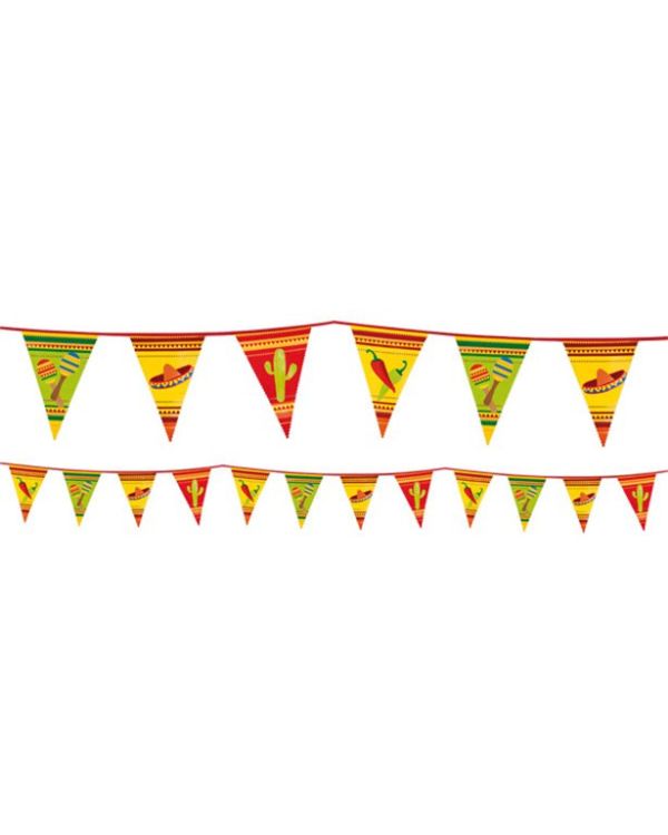 Mexican Fiesta Plastic Bunting - 6m