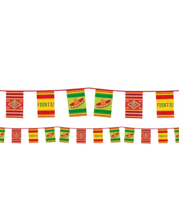 Mexican Fiesta Plastic Bunting - 10m