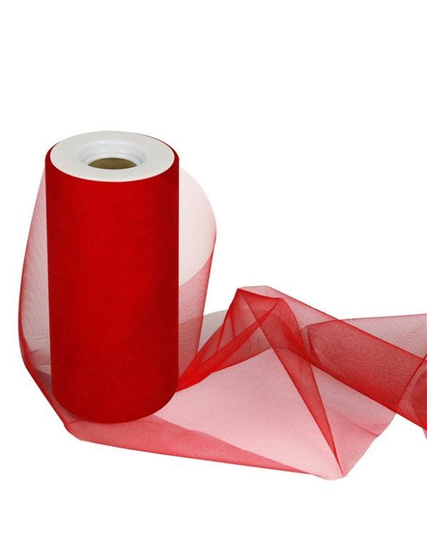 Red Tulle Roll - 15cm x 25m
