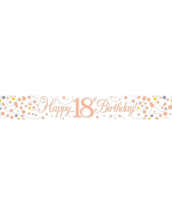 Sparkling Fizz &#039;Happy 18th Birthday&#039; Banner - 2.7m