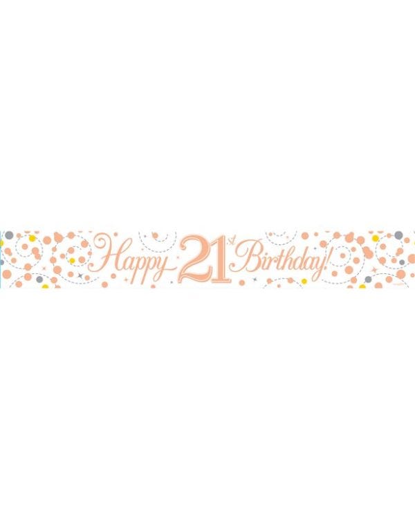 Sparkling Fizz &#039;Happy 21st Birthday&#039; Banner - 2.7m