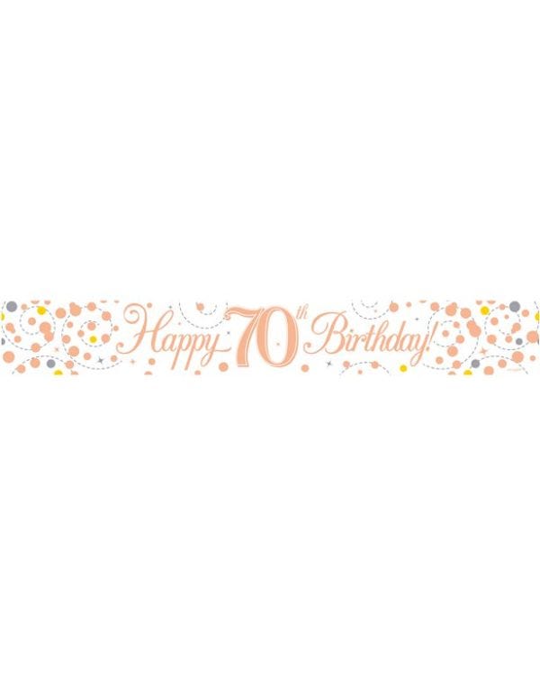 Sparking Fizz &#039;Happy 70th Birthday&#039; Banner - 2.7m