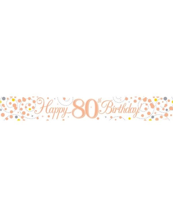 Sparking Fizz &#039;Happy 80th Birthday&#039; Banner - 2.7m