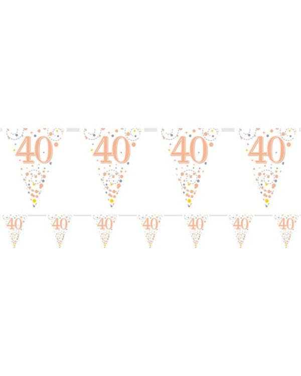 Sparking Fizz 40th Foil Bunting - 3.9m