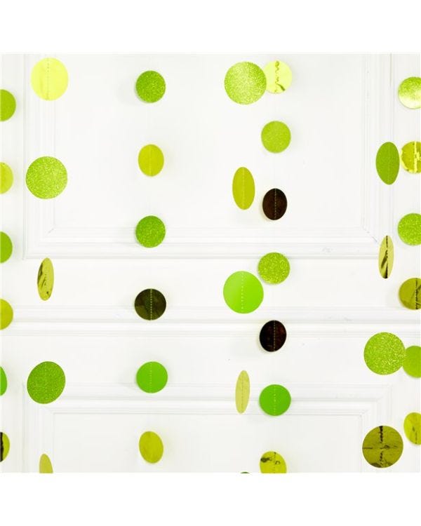 Lime Green Glitter Hanging String Decorations - 2.1m (6pk)