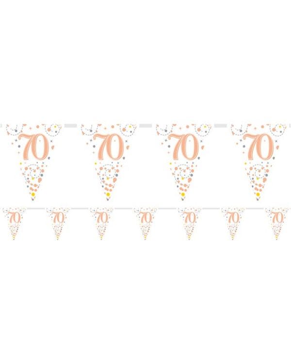 Sparkling Fizz 70th Foil Bunting - 3.9m