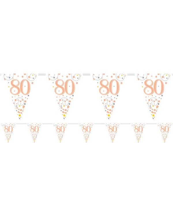 Sparkling Fizz 80th Foil Bunting - 3.9m