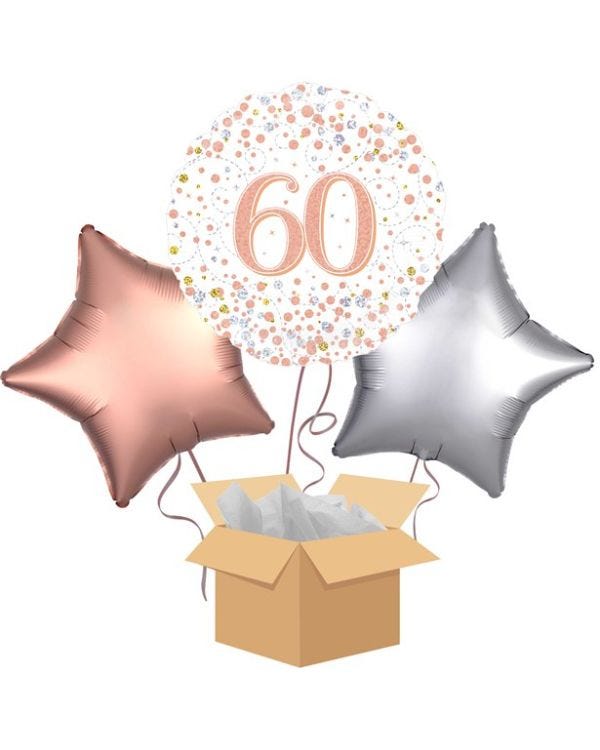 60 Sparkling Fizz Balloon Bouquet - Delivered Inflated