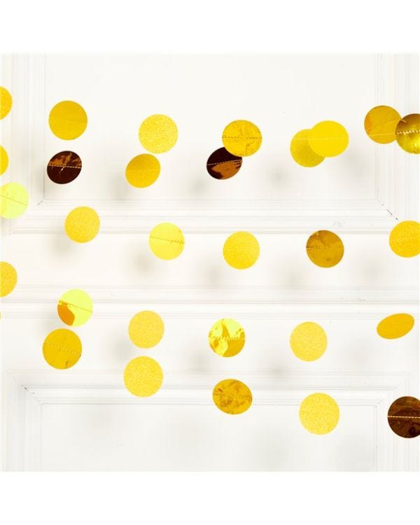 Yellow Glitter Hanging String Decorations - 2.1m (6pk)