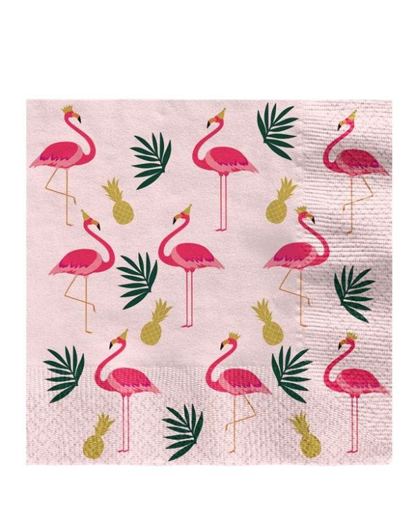 Flamingo Lunch Napkins - 33cm (16pk)