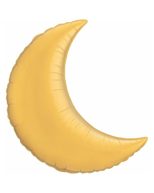 Metallic Gold Crescent Moon Shaped Balloon - 35&quot; Foil